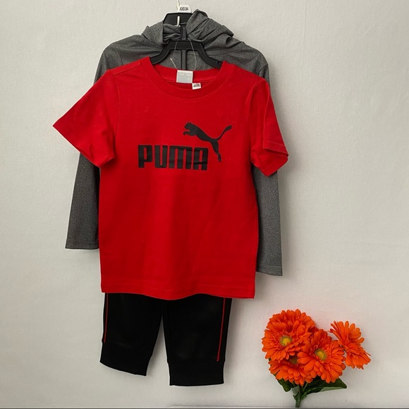 Puma boy’s 3 piece long sleeve hooded-shirt-pants - Picture 2 of 6